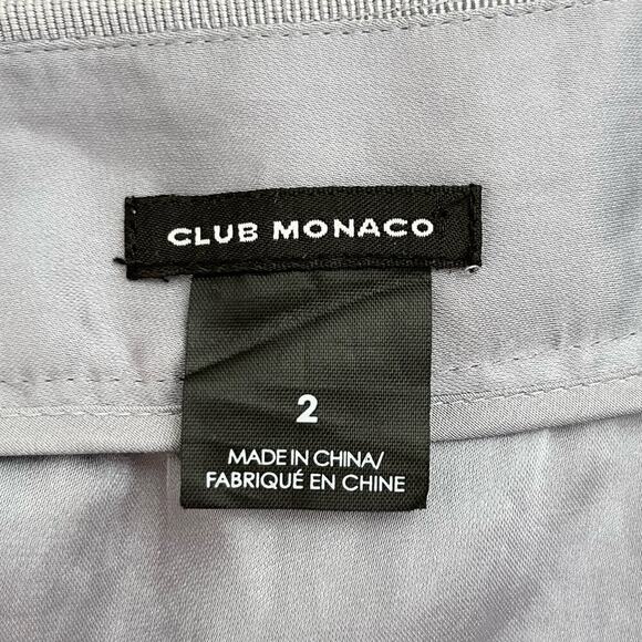 Club Monaco Silk Pleated‎ Polka Dot Midi Skirt in Gray and White, Size 2 - Picture 3 of 10